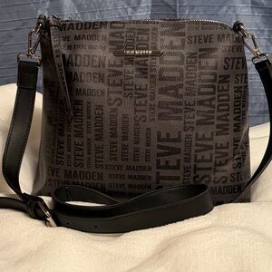 Steve Madden Black and Gray Women's Crossbody Bag